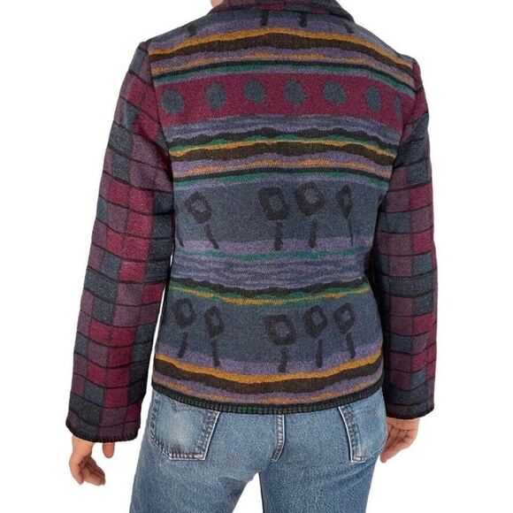 Vintage Womens Wooded River Western Bohemian Wool Blend Rodeo Blazer Jacket Sz M - Picture 4 of 7